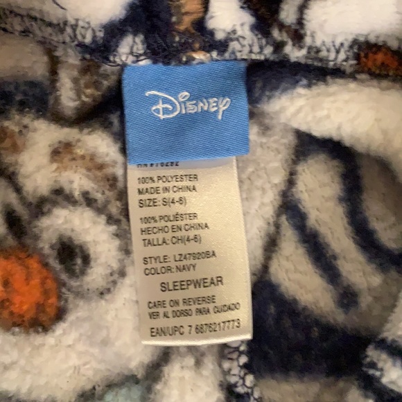 DISNEY Olaf Snowman Small PJ Bottoms Jammie Pants with ribbon tie at waist - Picture 6 of 15